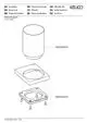 Transparenter Glashalter von Keuco in quadratischer Form, bestehend aus einem Glasbehälter und einer Basis mit einer runden Aussparung zur Montage.